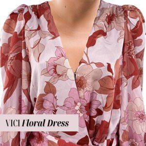 VICI Pink Red Floral Dress🌸🌹